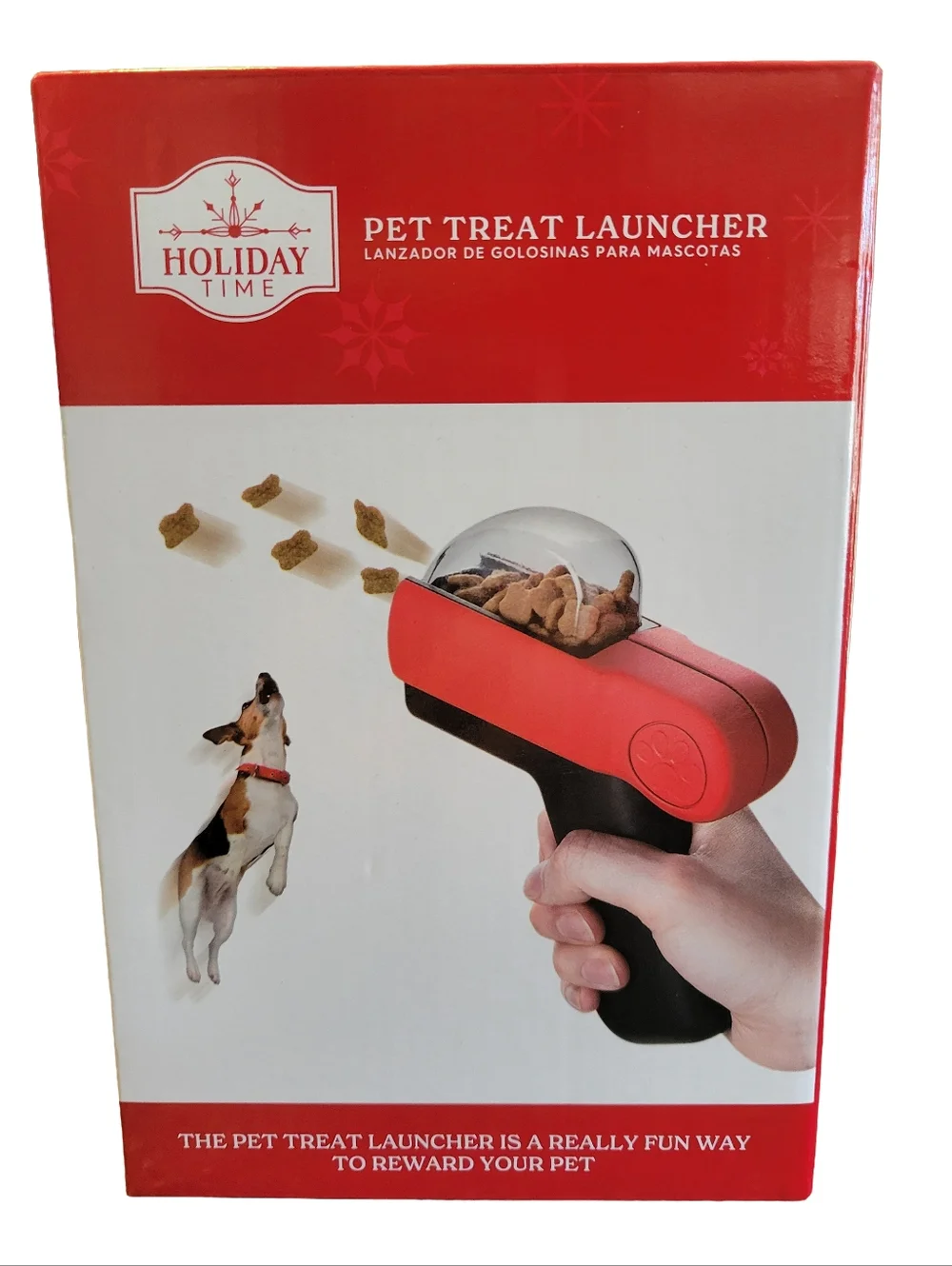 NIB Holiday Time Interactive Pet Treat Launcher Red/Black - No Batteries Needed